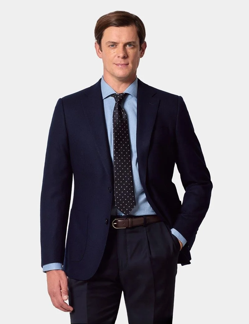 Slim Fit Navy Twill Blazer thumbnail 7