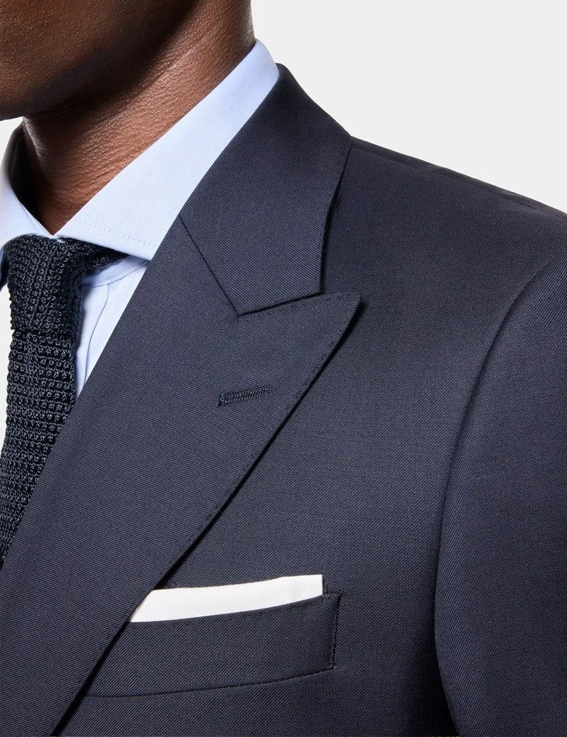 Slim Fit Navy Twill Suit Jacket thumbnail 8