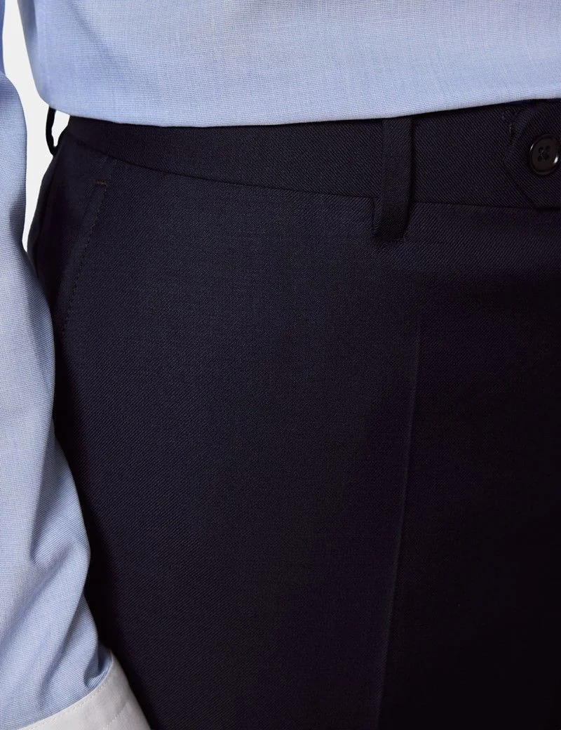 Slim Fit Navy Twill Suit Trousers thumbnail 3