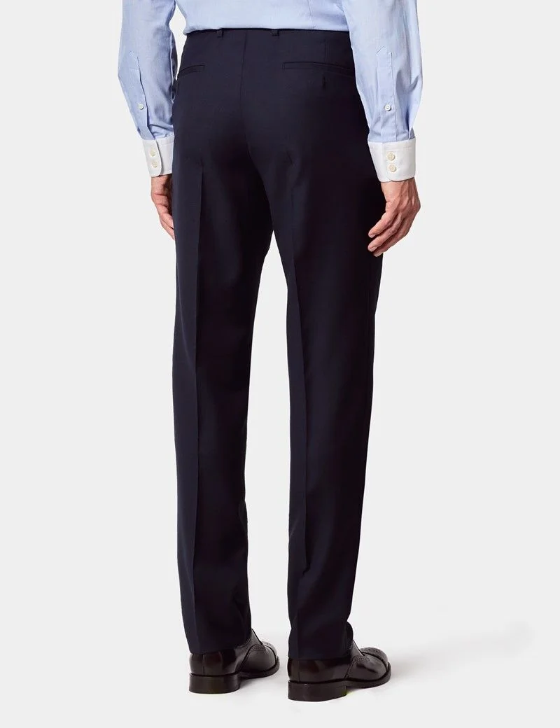 Slim Fit Navy Twill Suit Trousers thumbnail 4