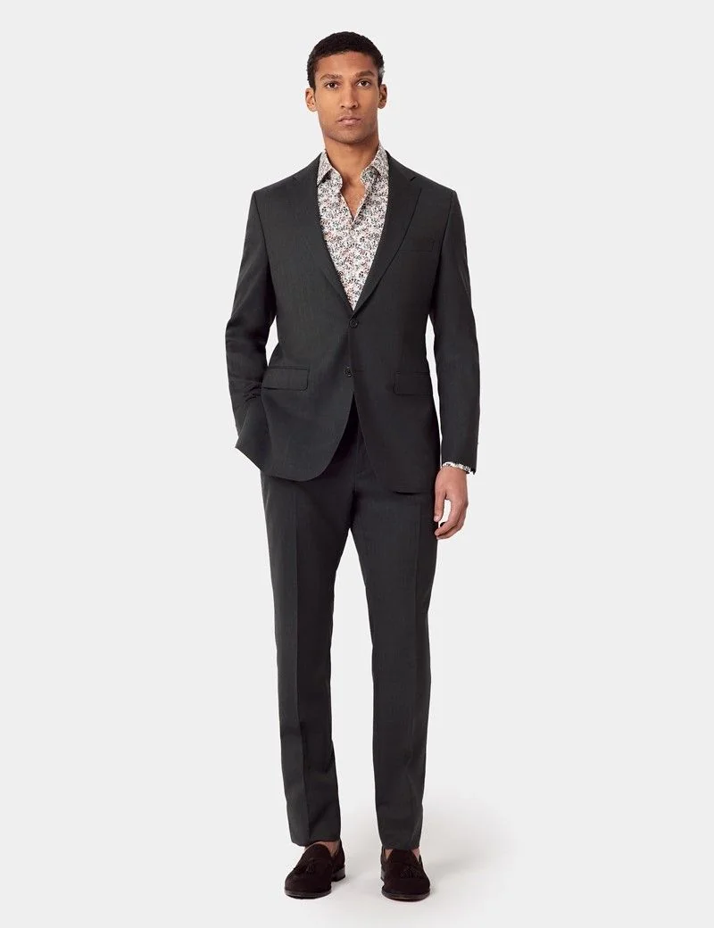 Slim Fit Olive Crepe 1913 Suit Jacket thumbnail 8