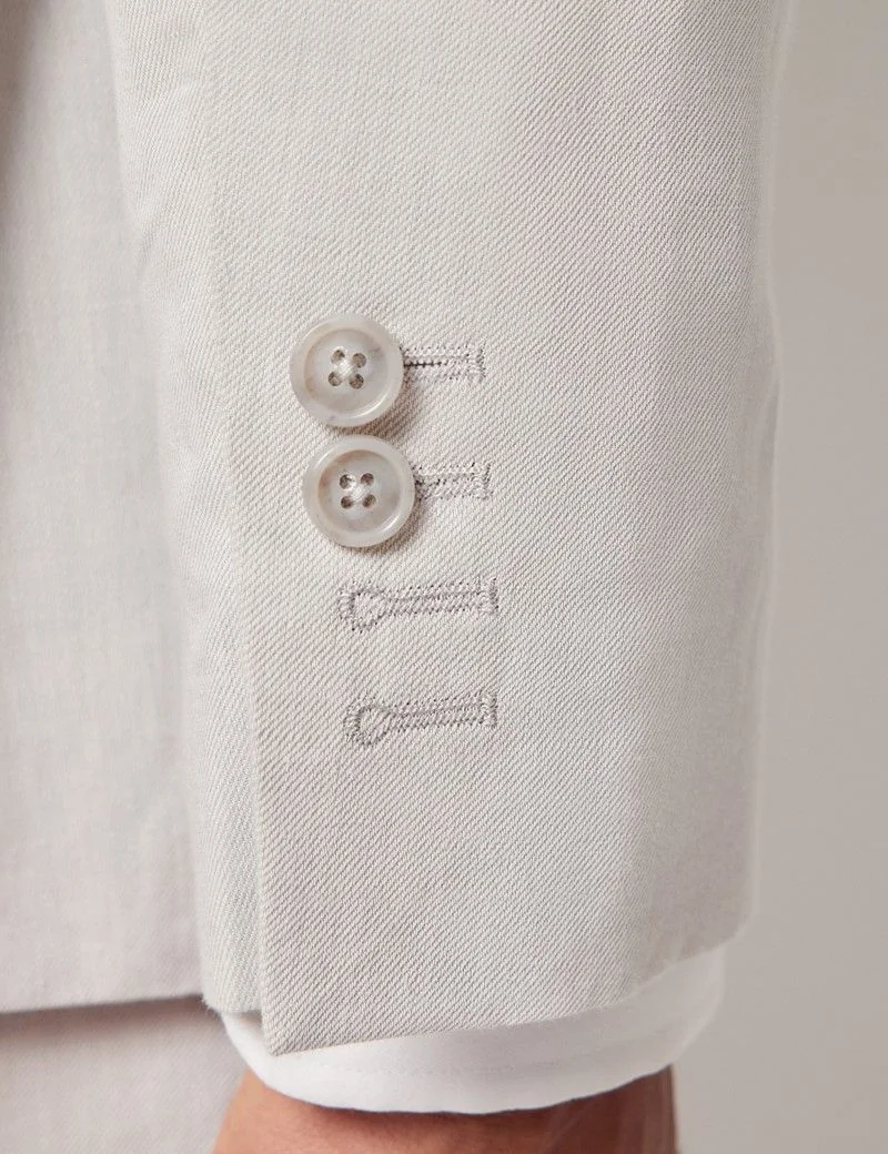 Slim Fit Pale Grey 1913 Linen Suit Jacket thumbnail 5