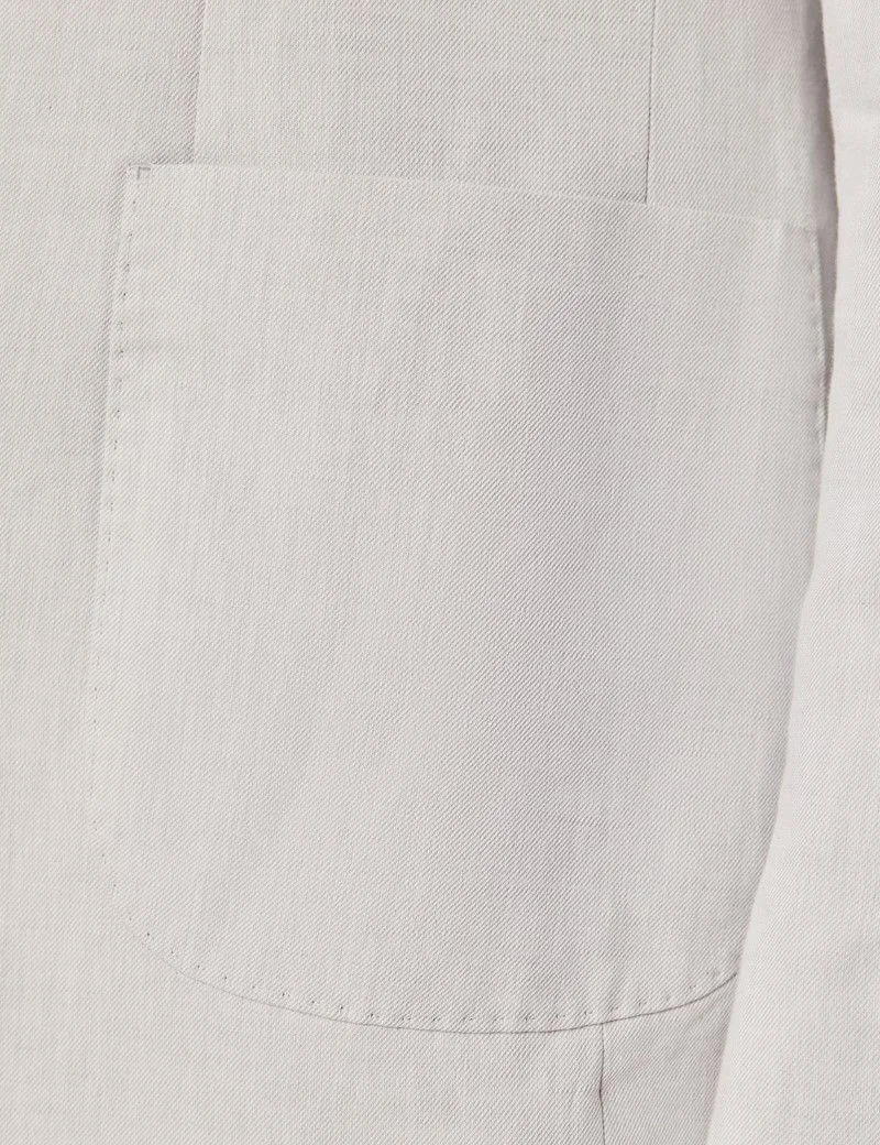 Slim Fit Pale Grey 1913 Linen Suit Jacket thumbnail 9