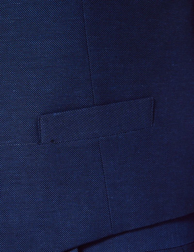 Slim Fit Royal Blue 1913 Linen Waistcoat thumbnail 4