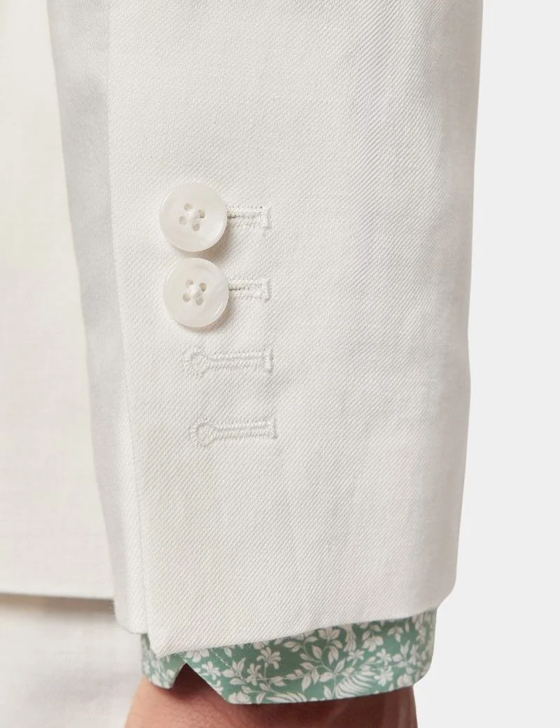 Slim Fit White 1913 Linen Suit Jacket thumbnail 5