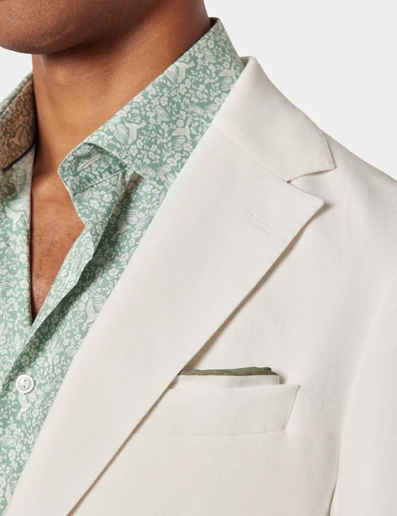 Slim Fit White 1913 Linen Suit Jacket thumbnail 8