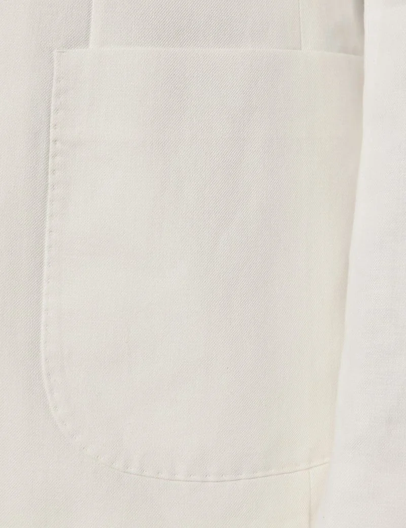 Slim Fit White 1913 Linen Suit Jacket thumbnail 9