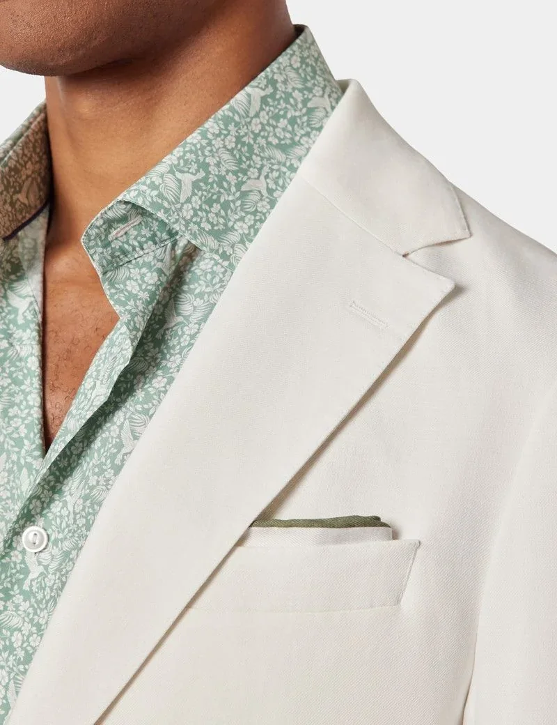 Slim Fit White 1913 Linen Suit Jacket thumbnail 10