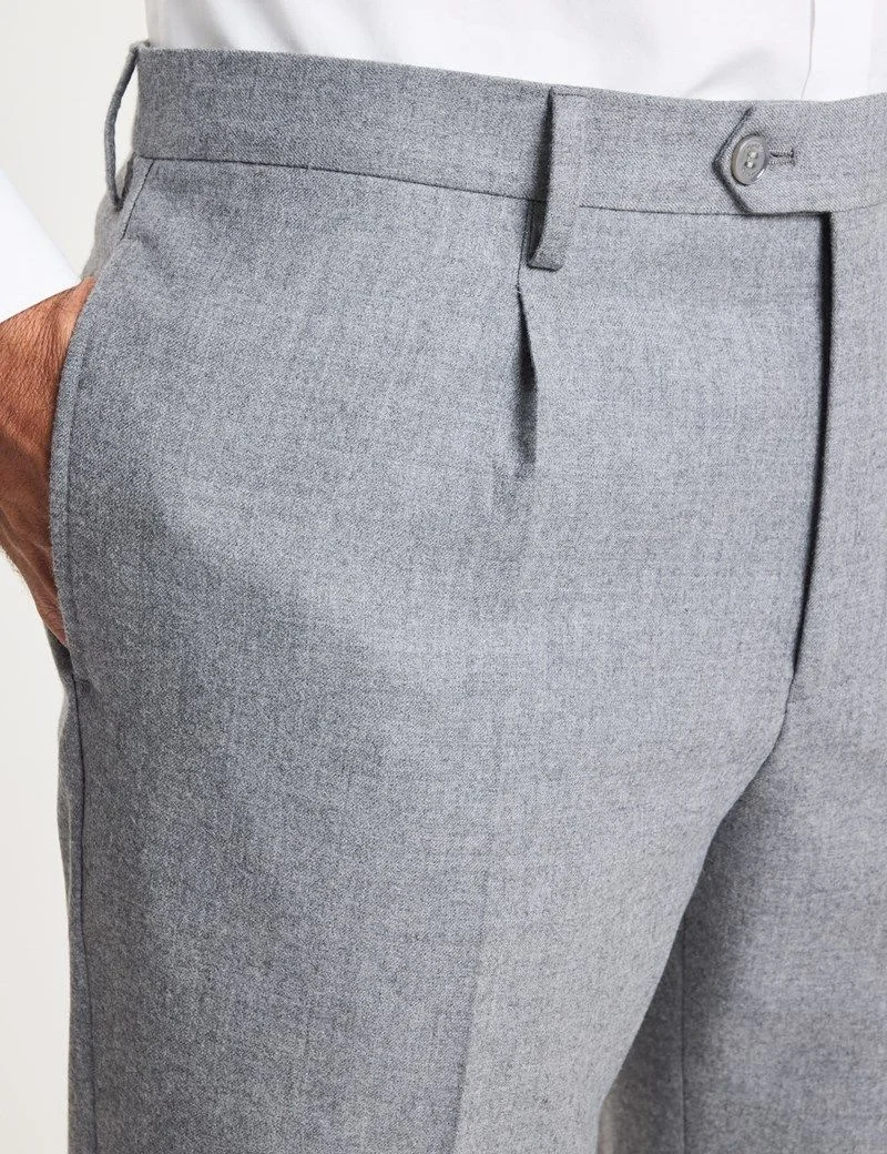 Slim Grey Pure Flannel Wool Suit thumbnail 3