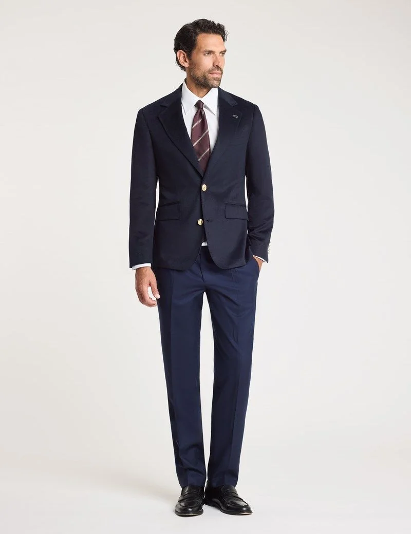 Slim Navy Wool-Cashmere Blazer thumbnail 4