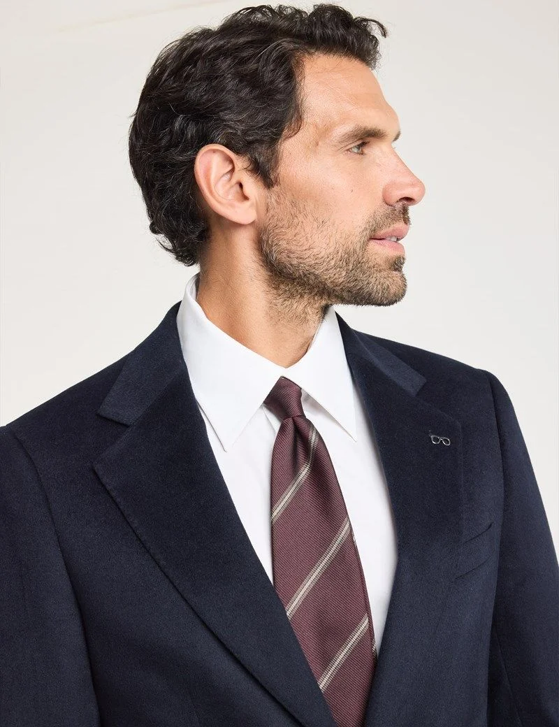 Slim Navy Wool-Cashmere Blazer thumbnail 5