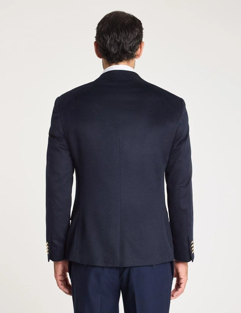 Slim Navy Wool-Cashmere Blazer thumbnail 6