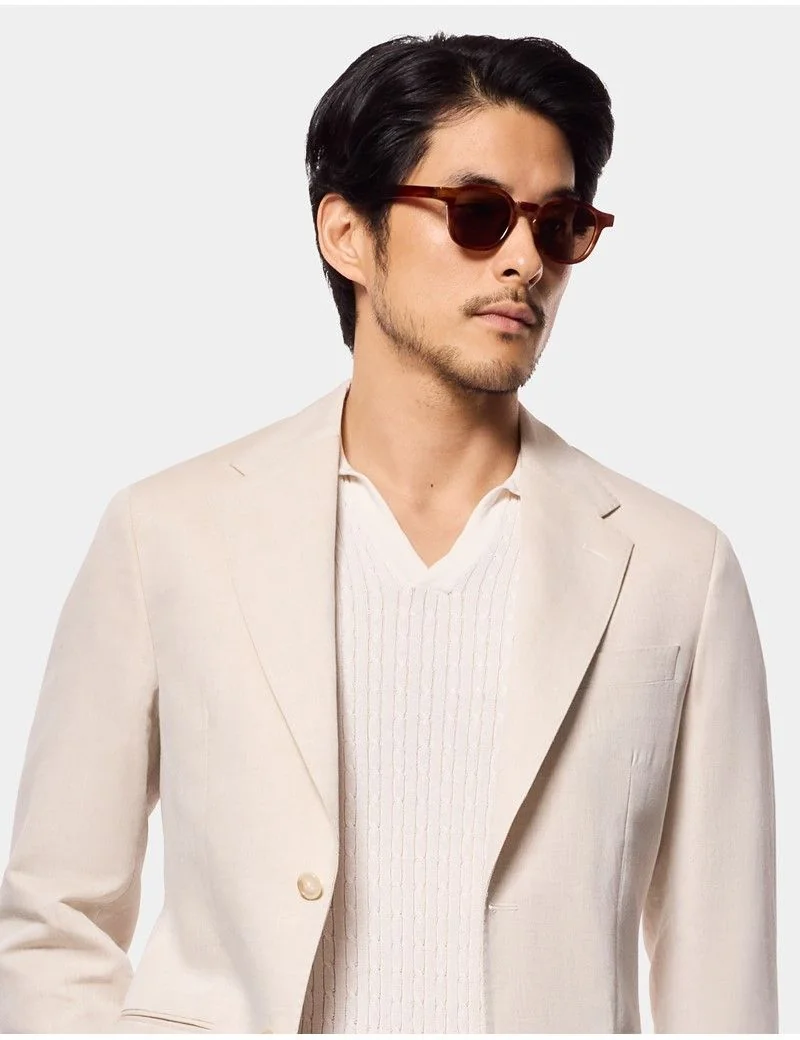 Tailored Fit Beige 1913 Suit Jacket thumbnail 2