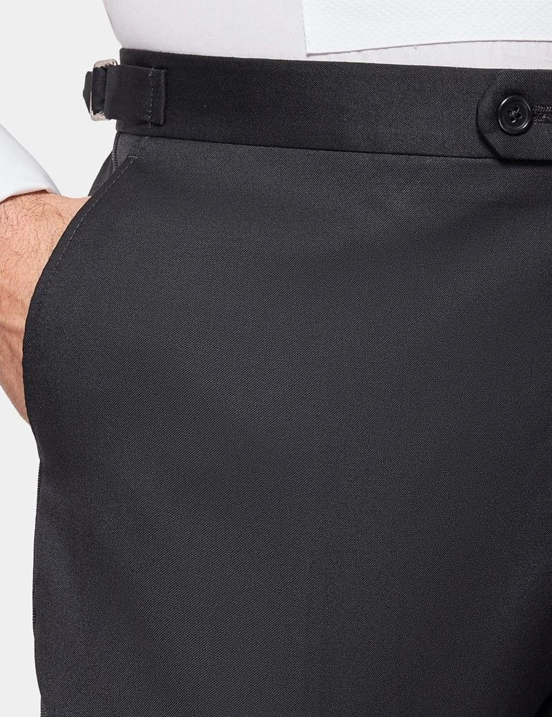 Tailored Fit Black 1913 Dinner Suit Trousers With Side Adjusters thumbnail 3