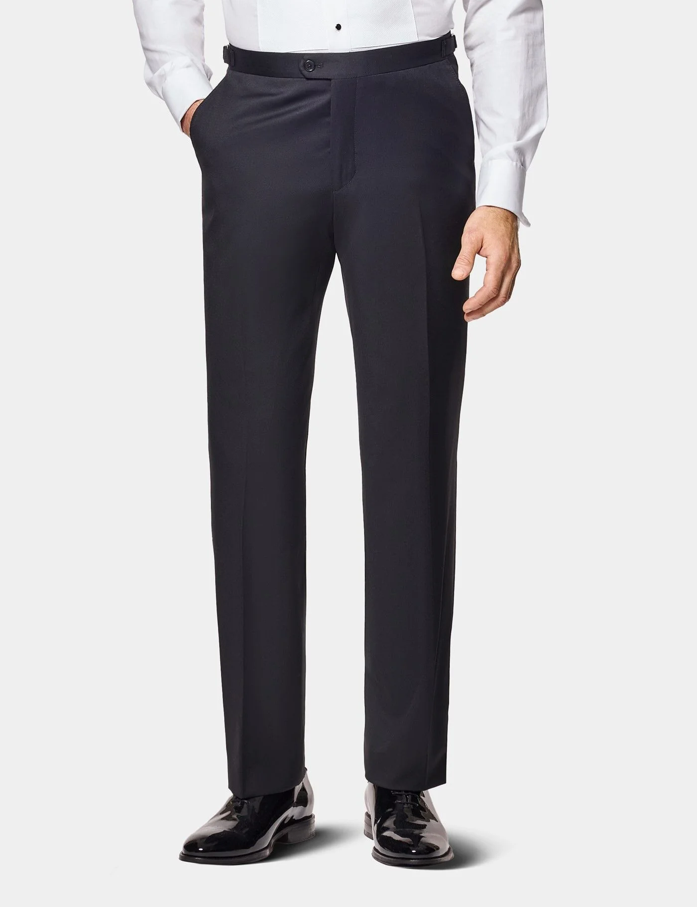 Tailored Fit Black 1913 Dinner Suit Trousers With Side Adjusters primary image