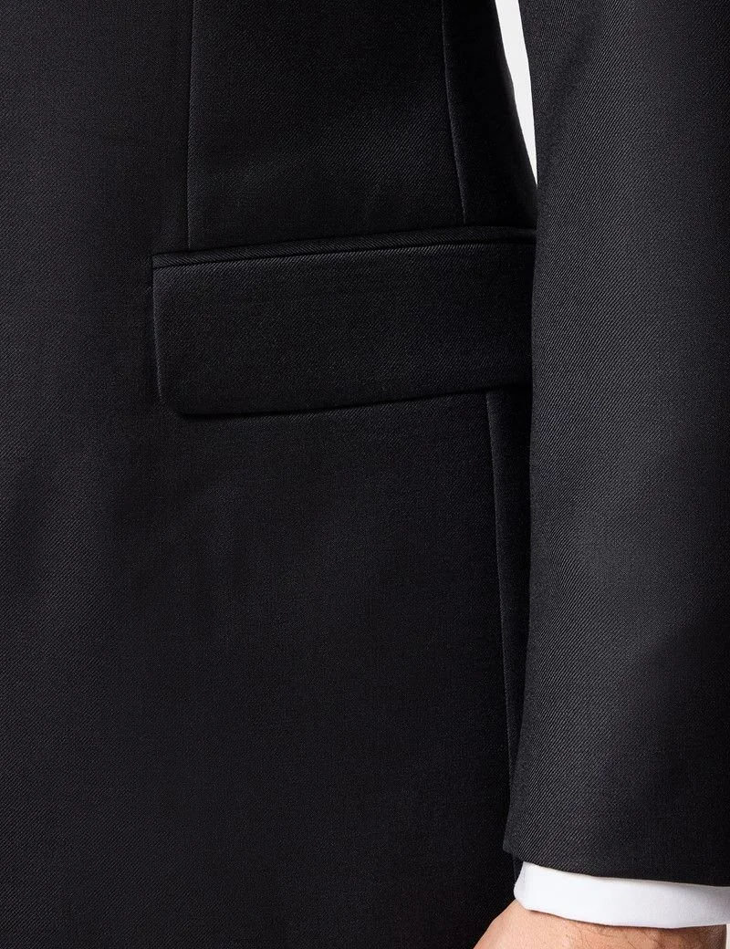 Tailored Fit Black Shawl Dinner Jacket thumbnail 2