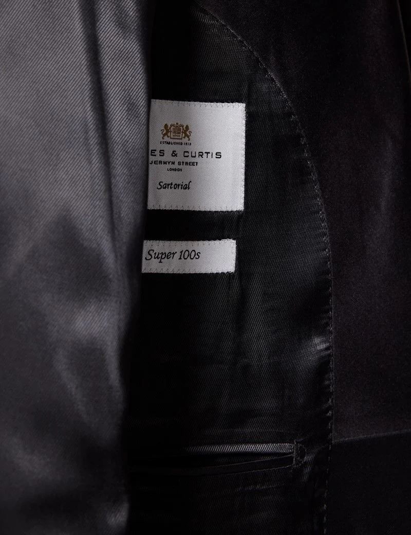 Tailored Fit Black Shawl Dinner Jacket thumbnail 3