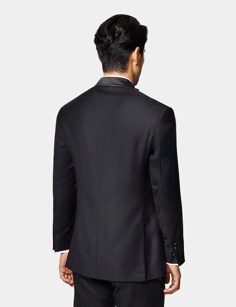 Tailored Fit Black Shawl Dinner Jacket thumbnail 4