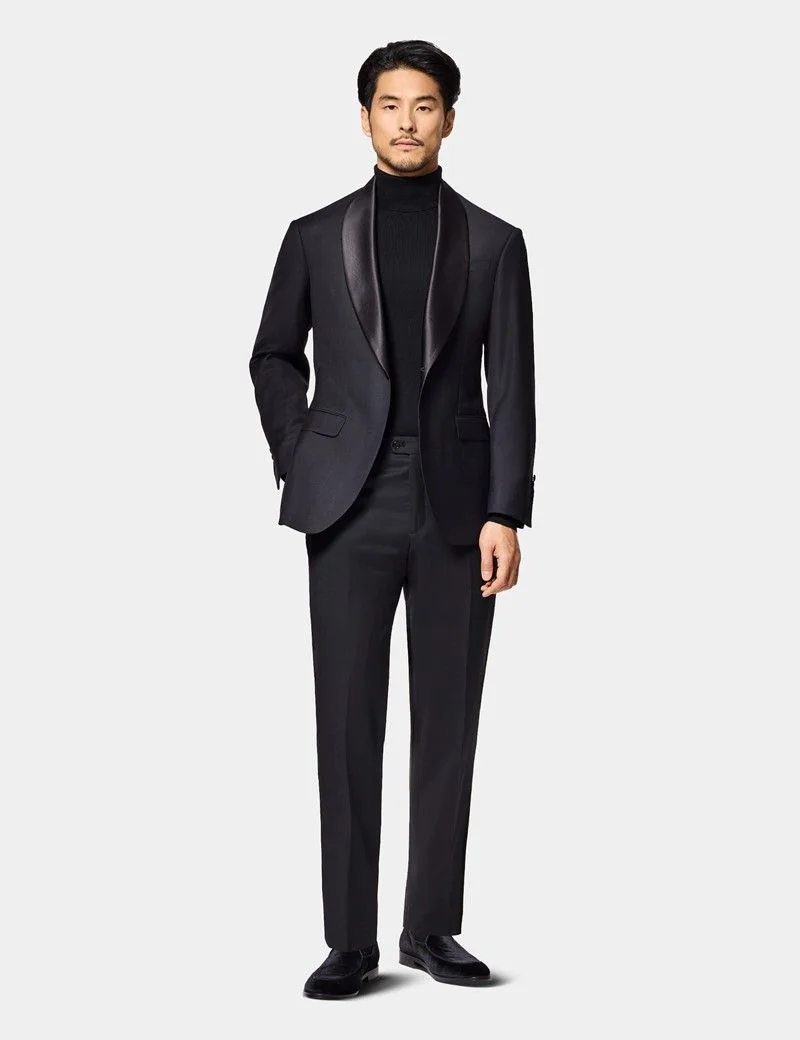 Tailored Fit Black Shawl Dinner Jacket thumbnail 8