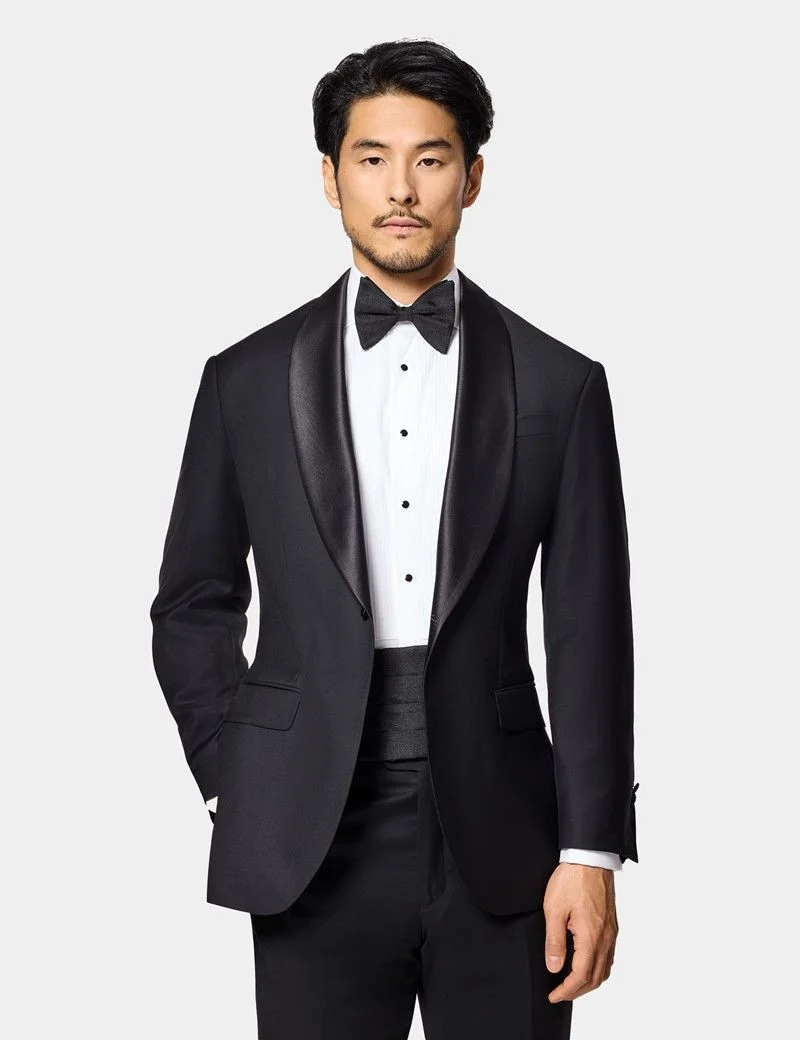 Tailored Fit Black Shawl Dinner Jacket thumbnail 9