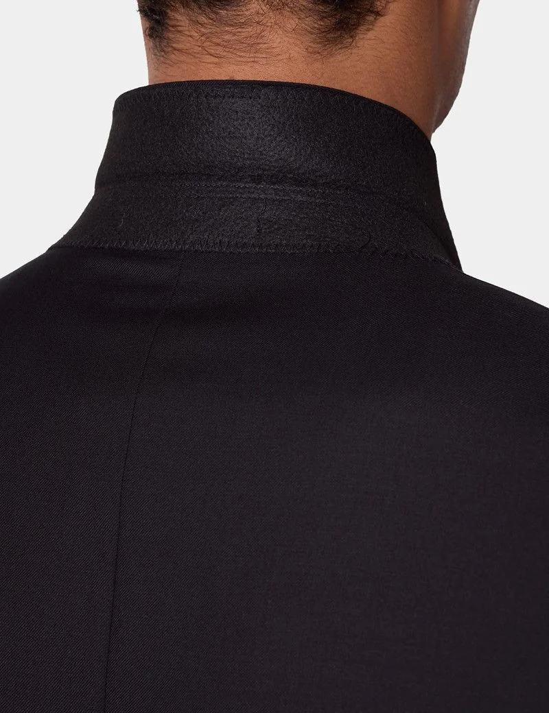 Tailored Fit Black Twill Suit Jacket thumbnail 5