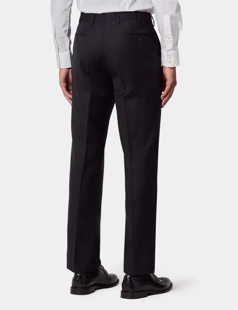Tailored Fit Black Twill Suit Trousers thumbnail 4