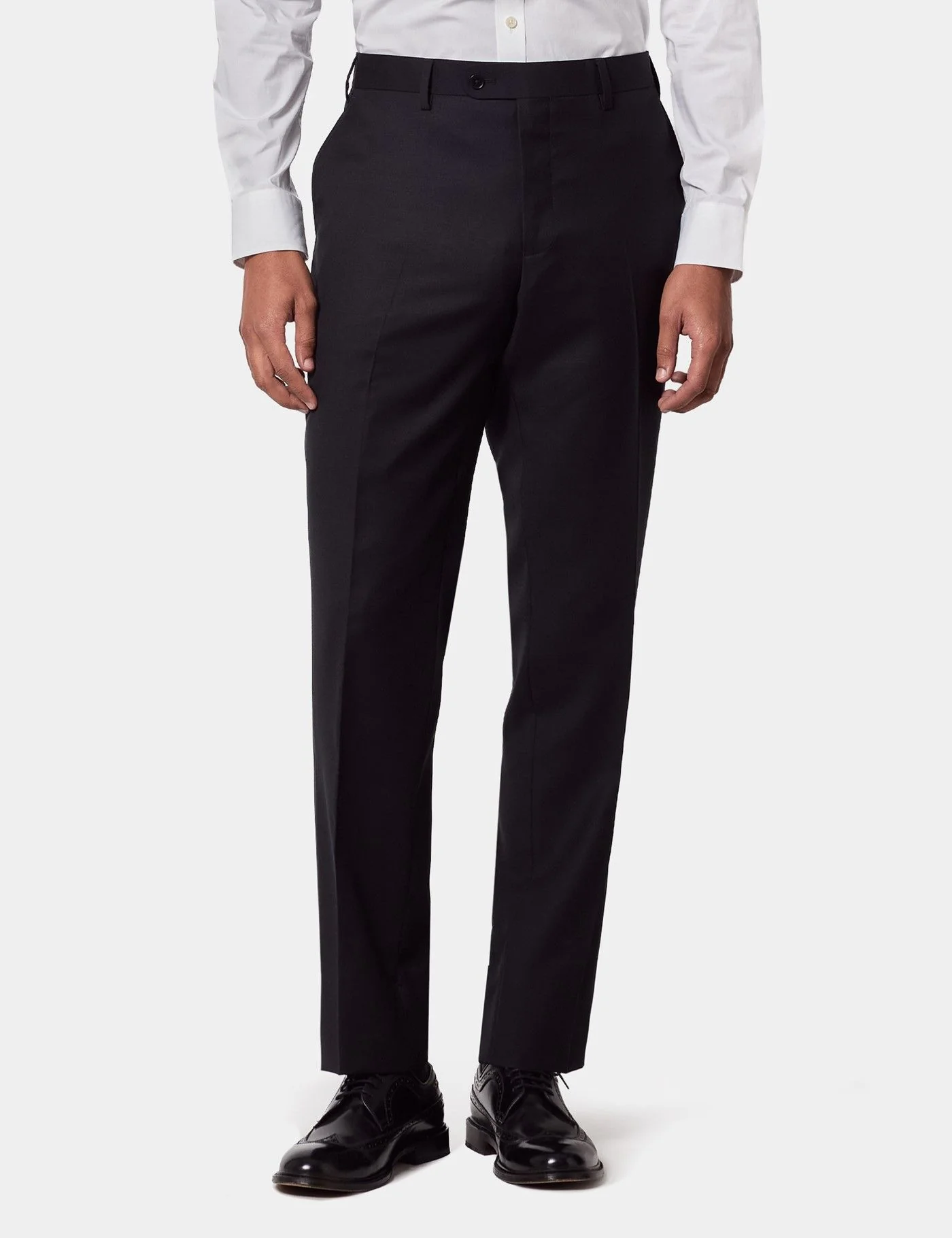 Tailored Fit Black Twill Suit Trousers primary image