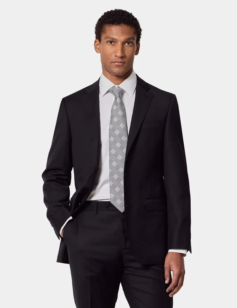 Tailored Fit Black Twill Suit thumbnail 2