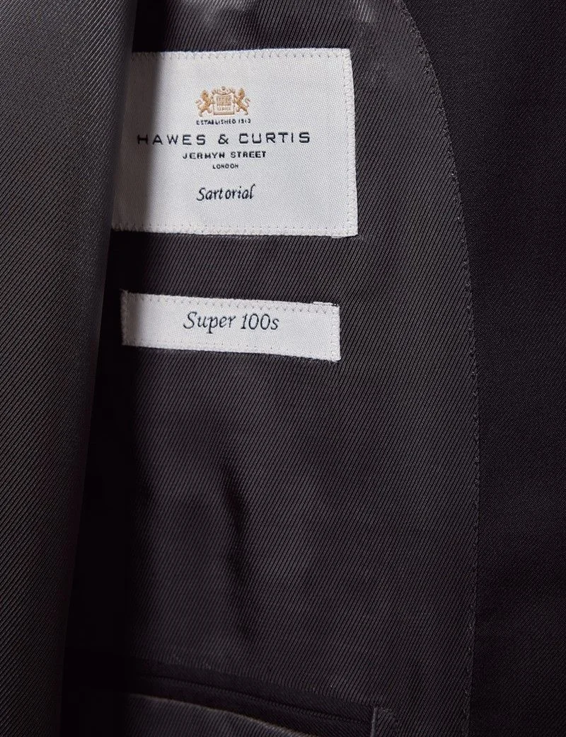 Tailored Fit Black Twill Suit thumbnail 6