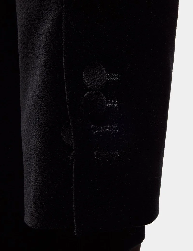 Tailored Fit Black Velvet Jacket thumbnail 7