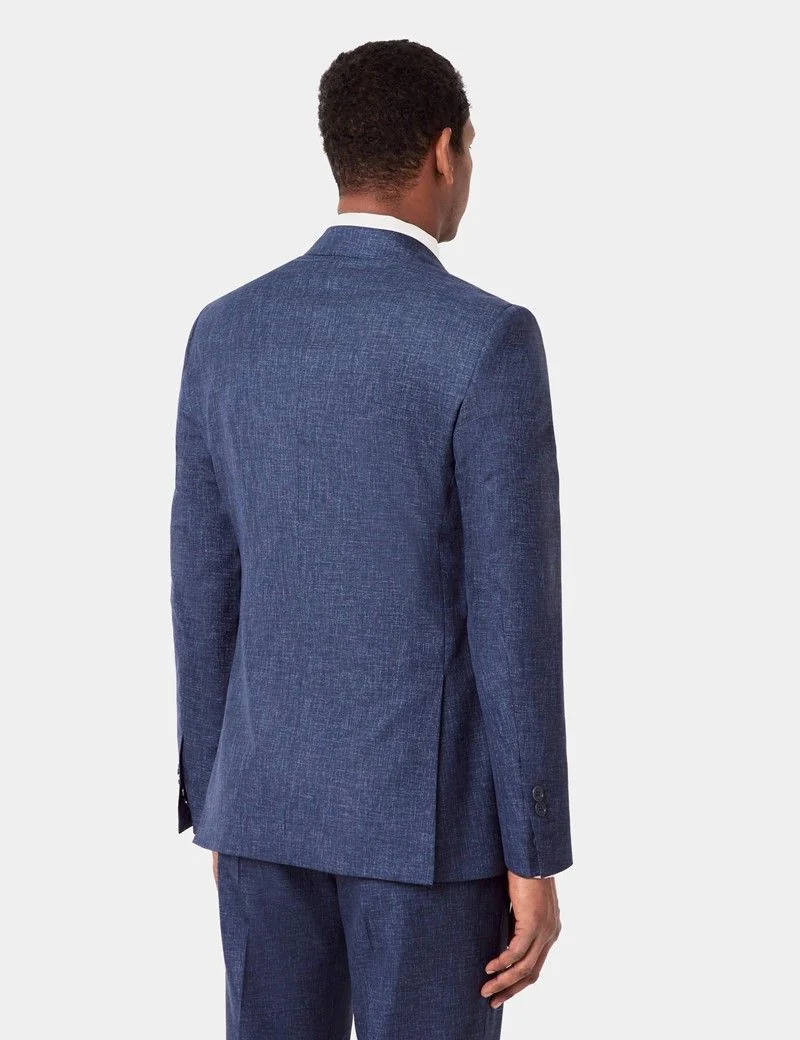 Tailored Fit Blue Semi Plain 1913 Suit Jacket thumbnail 6
