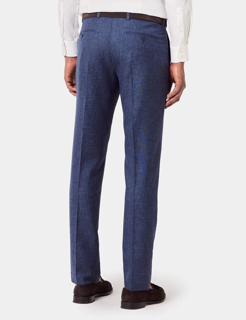 Tailored Fit Blue Semi Plain 1913 Suit Trousers thumbnail 4