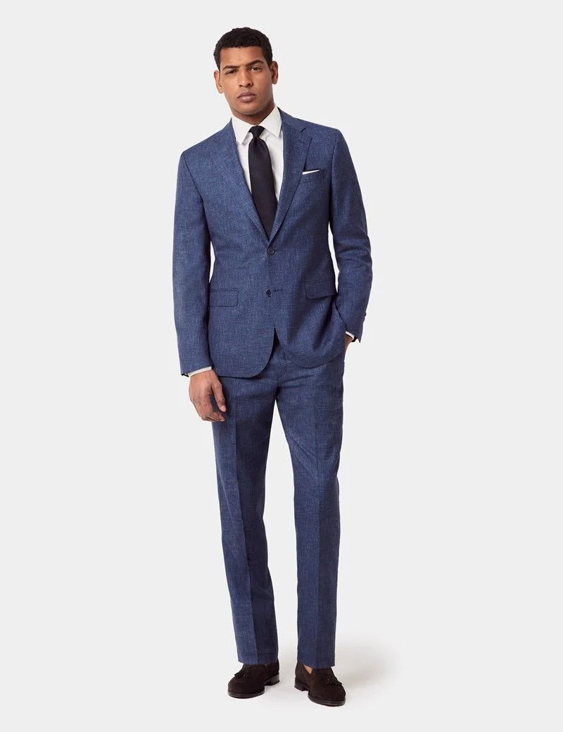 Tailored Fit Blue Semi Plain 1913 Suit thumbnail 9