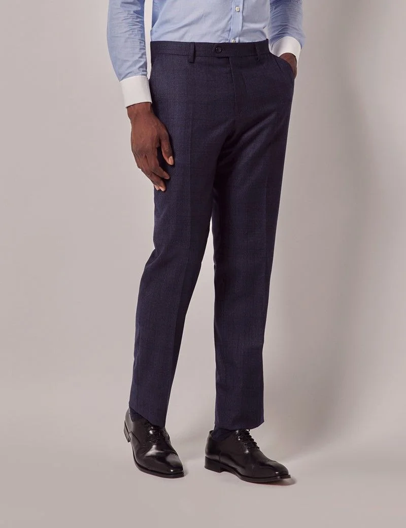 Tailored Fit Blue Tonal Check 1913 Suit Trousers thumbnail 2