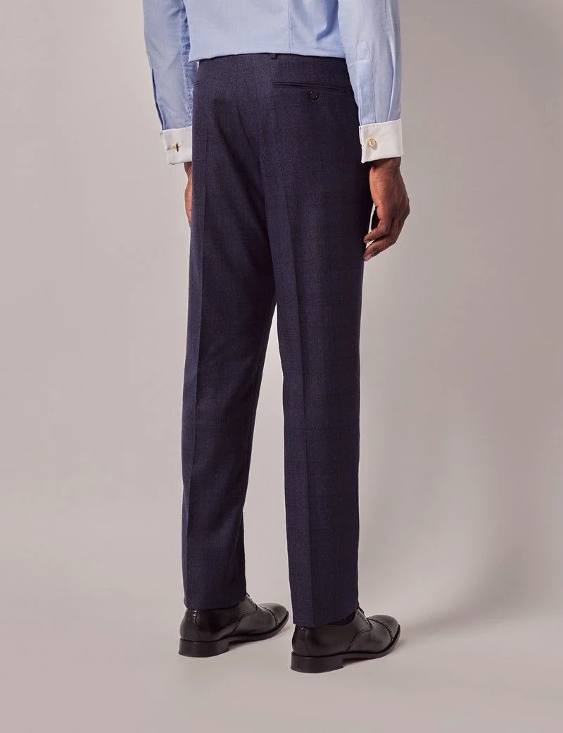 Tailored Fit Blue Tonal Check 1913 Suit Trousers thumbnail 4