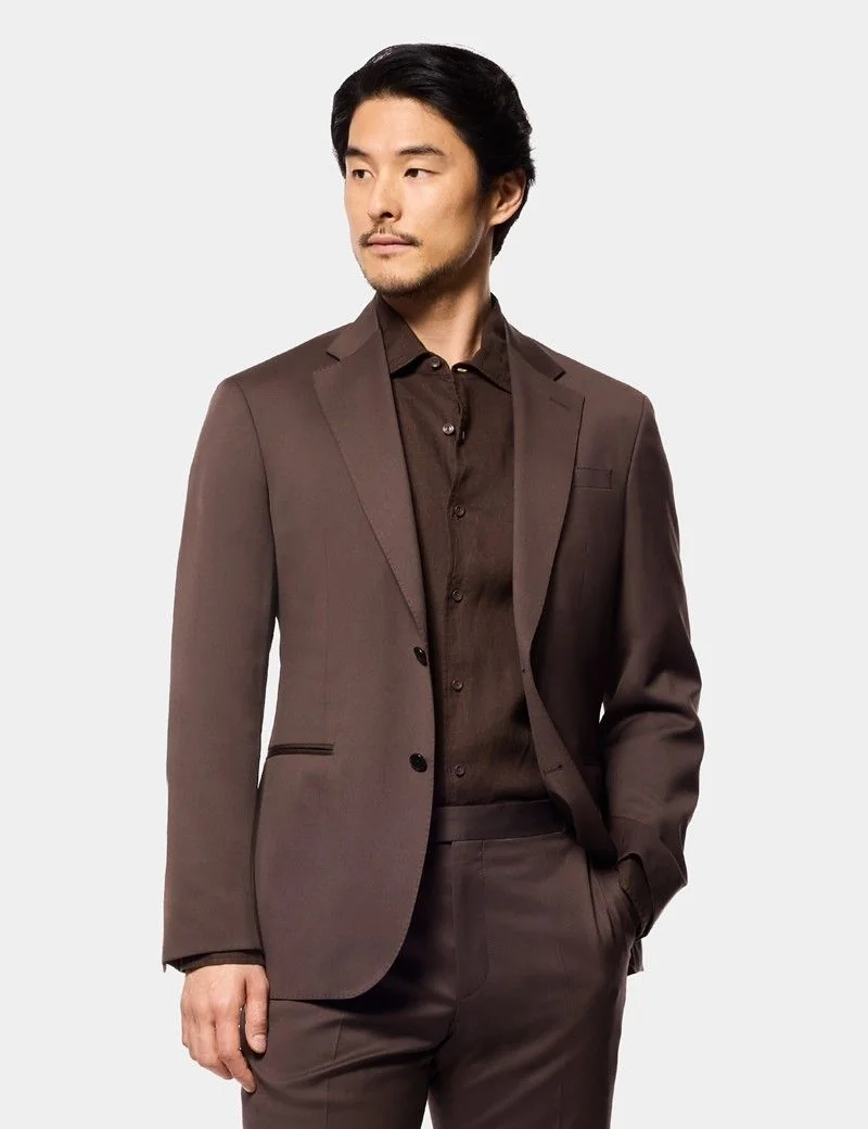 Tailored Fit Brown 1913 Suit Jacket thumbnail 2