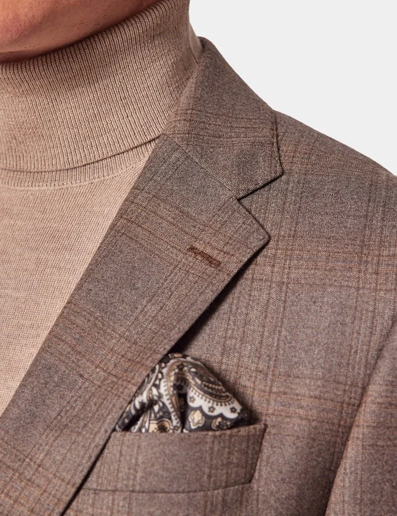 Tailored Fit Brown Check 1913 Suit Jacket thumbnail 3