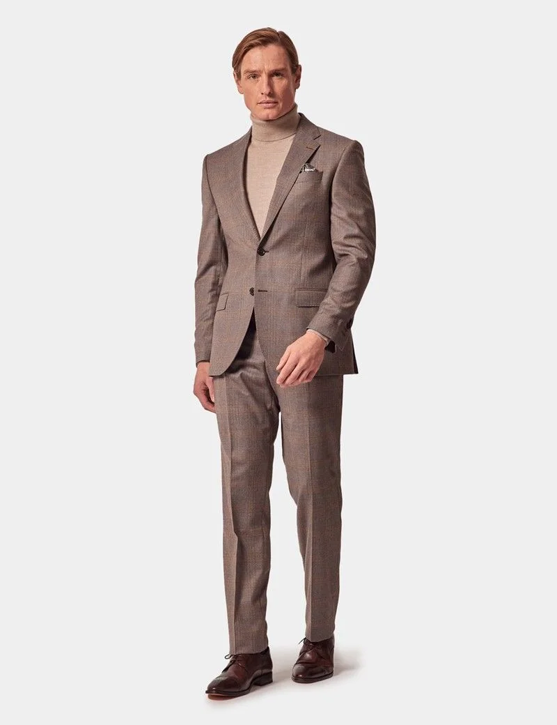 Tailored Fit Brown Check 1913 Suit Jacket thumbnail 8