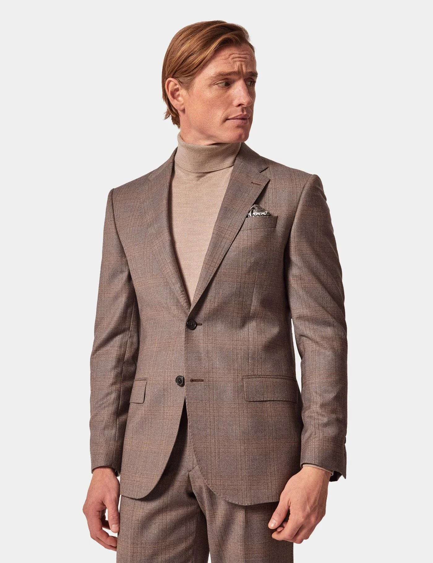 Tailored Fit Brown Check 1913 Suit Jacket primary image