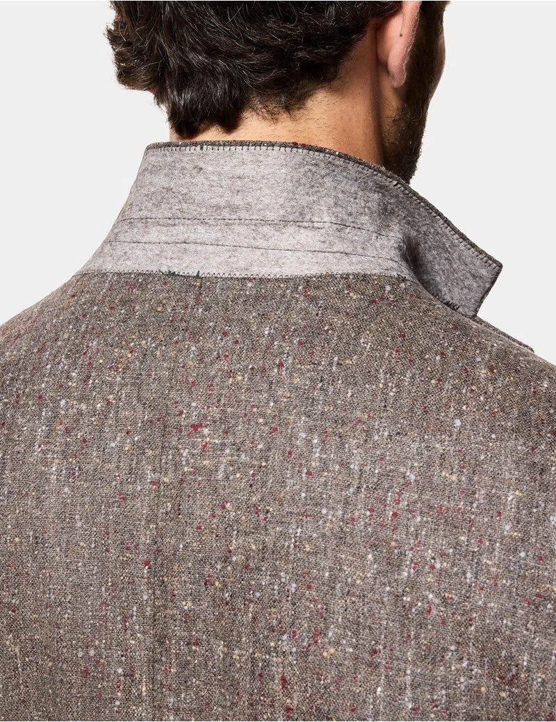 Tailored Fit Brown Fine Bouclé Tweed 1913 Suit Jacket thumbnail 5
