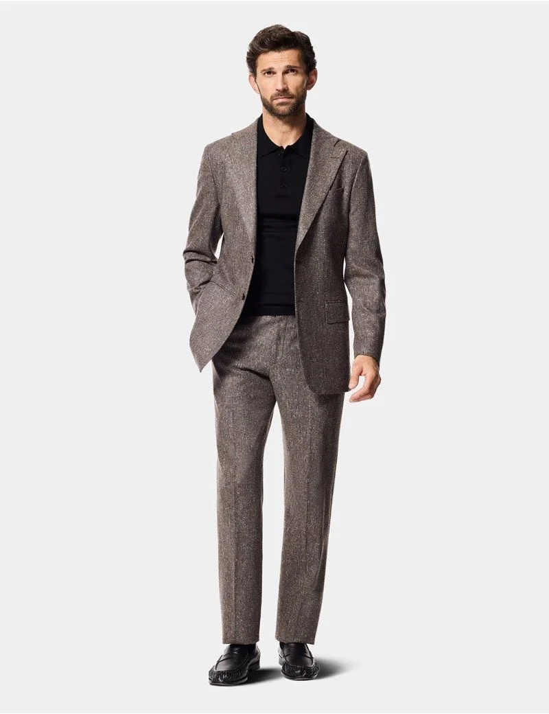 Tailored Fit Brown Fine Bouclé Tweed 1913 Suit thumbnail 7