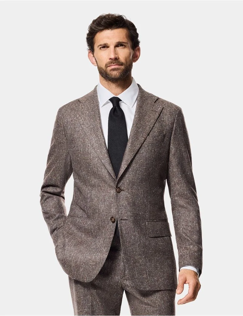 Tailored Fit Brown Fine Bouclé Tweed 1913 Suit thumbnail 8