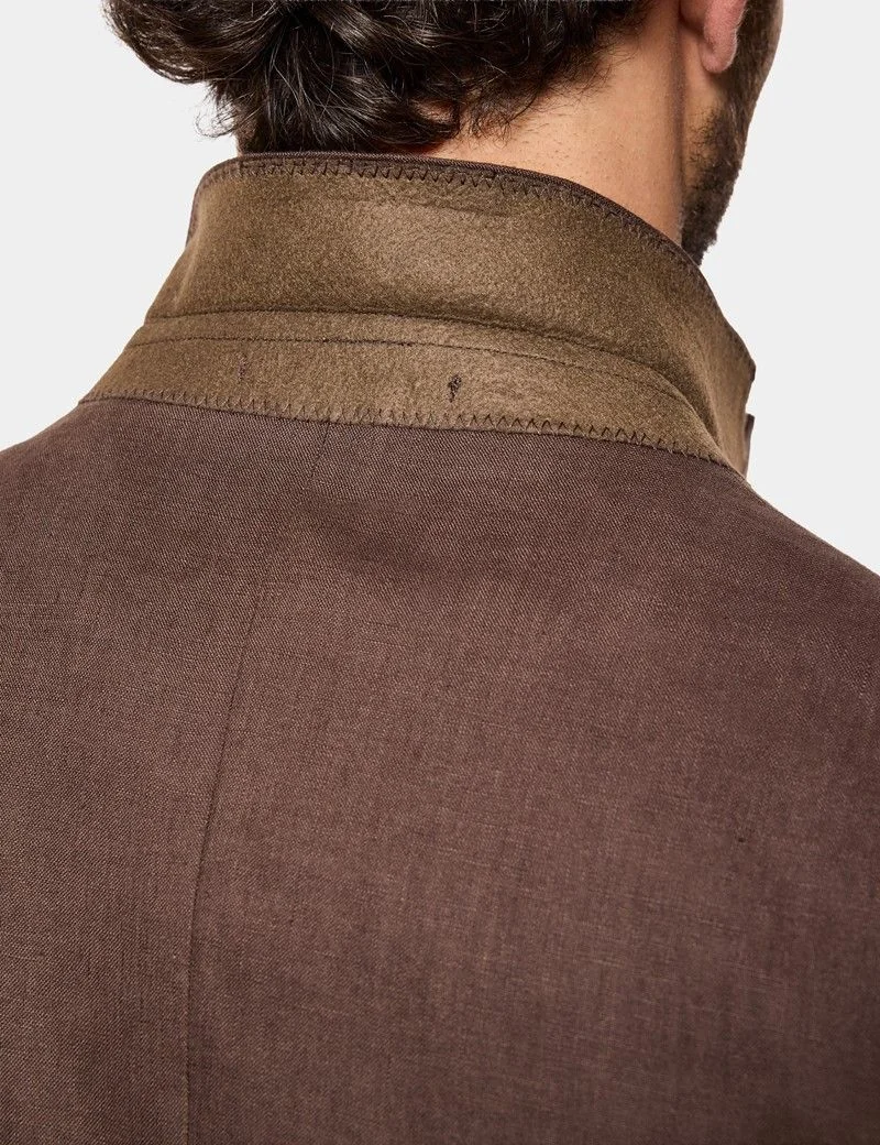 Tailored Fit Brown Linen Suit thumbnail 8