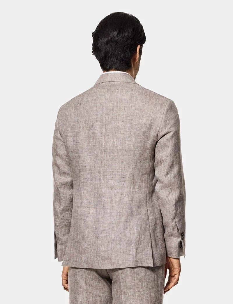 Tailored Fit Brown Mélange 1913 Linen Suit thumbnail 5