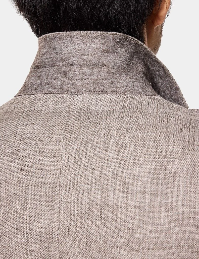 Tailored Fit Brown Mélange 1913 Linen Suit thumbnail 6