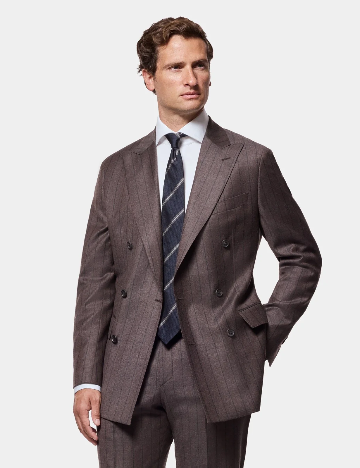 Tailored Fit Brown Stripe 1913 Suit Jacket