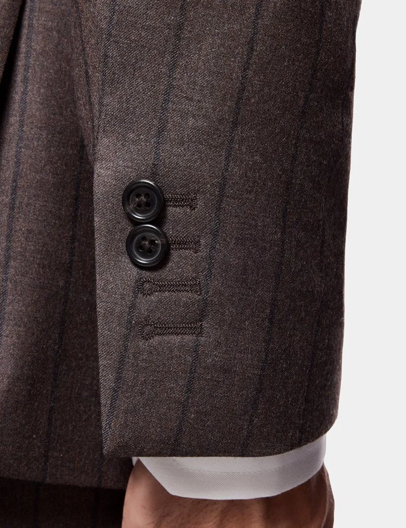 Tailored Fit Brown Stripe 1913 Suit thumbnail 4