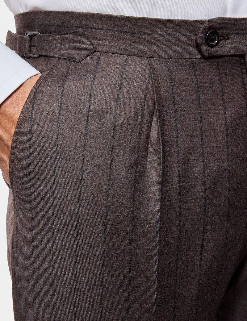 Tailored Fit Brown Stripe 1913 Suit thumbnail 6
