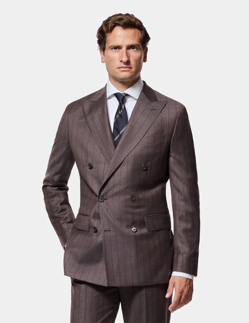 Tailored Fit Brown Stripe 1913 Suit thumbnail 8