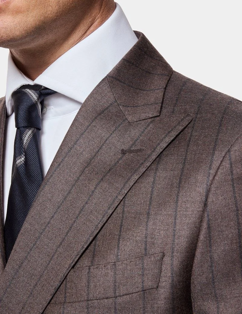 Tailored Fit Brown Stripe 1913 Suit thumbnail 10